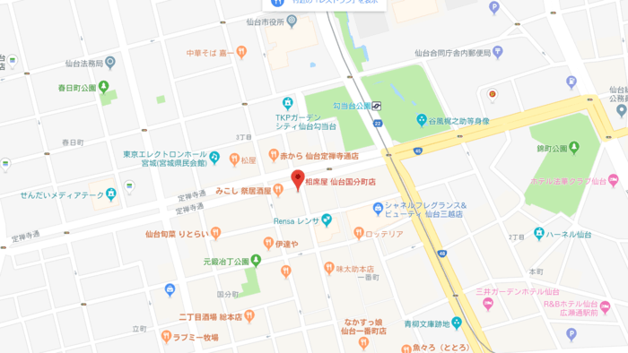 相席屋 仙台国分町店の地図